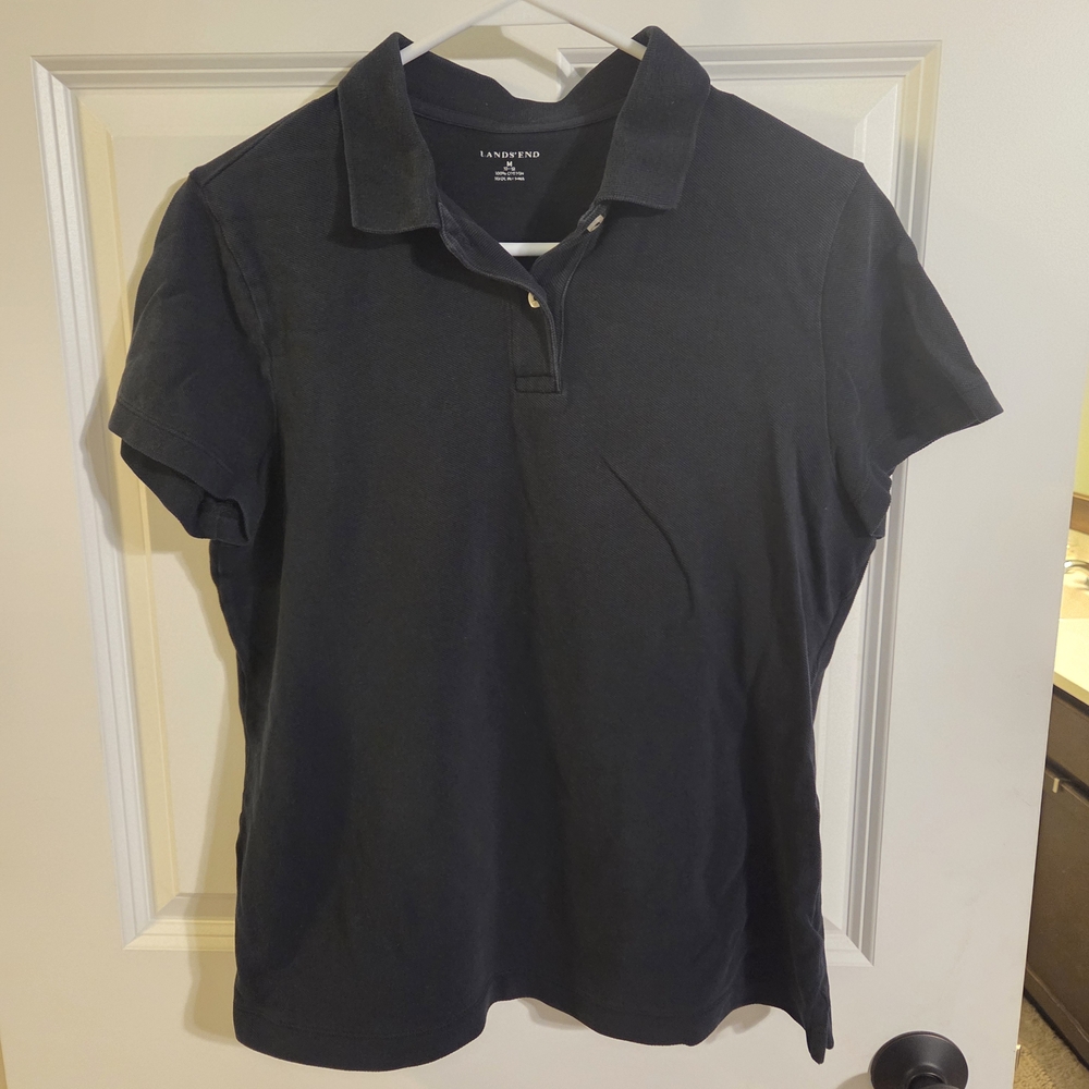 Lands' End Black Polo Shirt